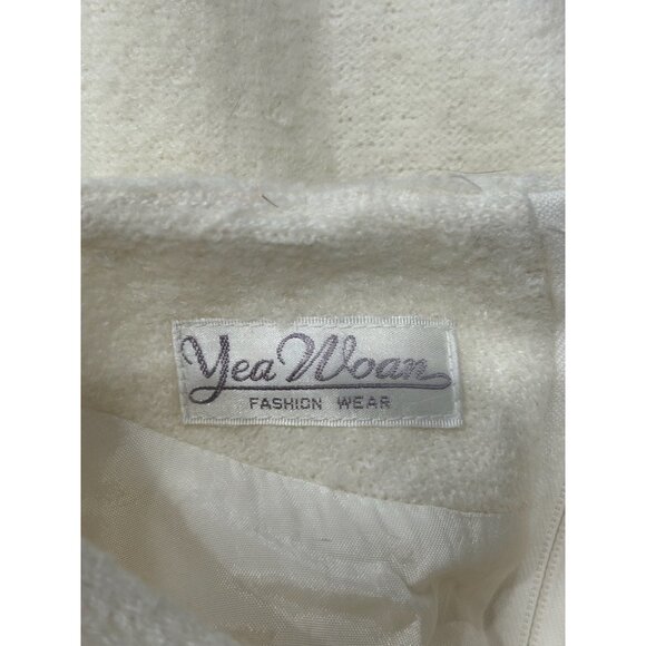 Vintage Yea Woan White Midi Dress With Button Cuffs - Picture 5 of 8